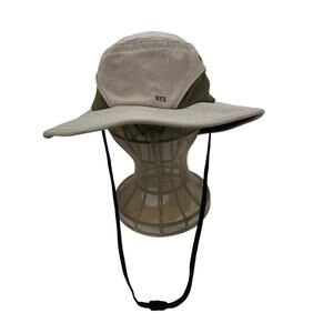 REI Boonie Sun Hat S/M Khaki Mesh Ventilation Coolmax Outdoors Fish Chin Strap